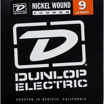Комплект струн для электрогитары Dunlop DEN0946 никелированные, Light/Heavy, 9-46