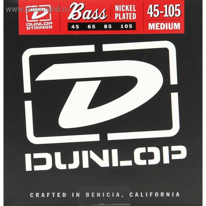 Комплект струн для бас-гитары Dunlop DBN45105  никелированные, Medium Light, 45-105 - Фото 1