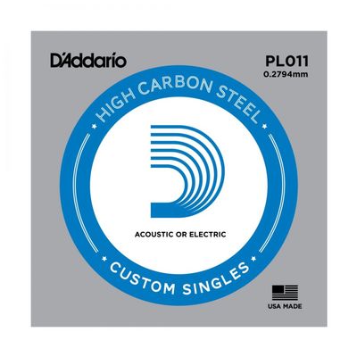 Отдельная стальная струна D`Addario PL011 PLAIN STEEL без обмотки 0.011"