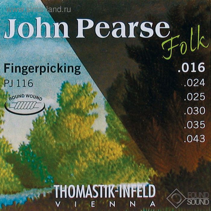 Струны для акустической гитары Thomastik PJ116 John Pearse  нейлон, 016-043, - Фото 1