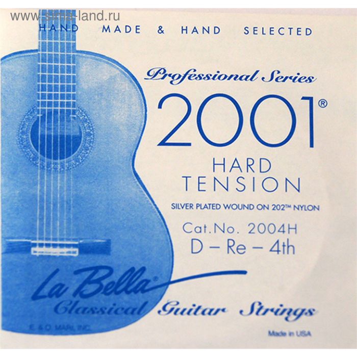 Отдельная 4-я струна La Bella 2004H  для гитары посеребренная - Фото 1