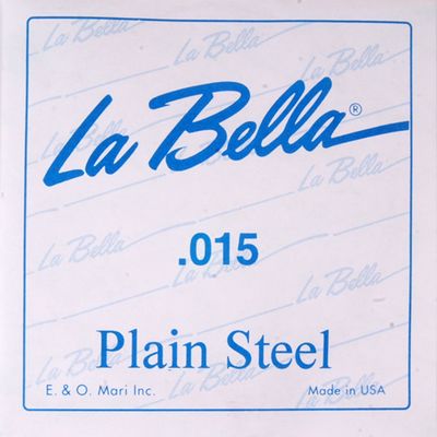 Отдельная стальная струна La Bella PS015 без оплетки, 015