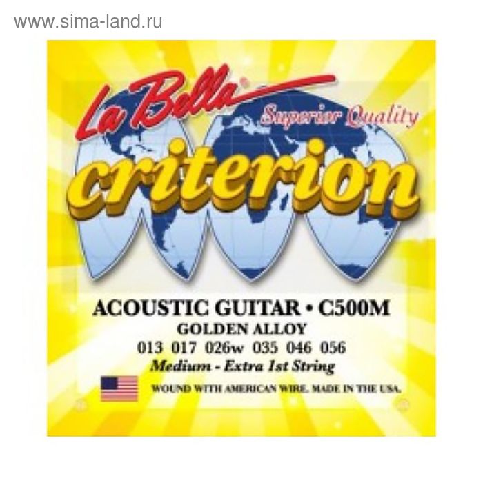 Струны для акустической гитары La Bella C500M Criterion  бронза, Medium, 13-56, La Bella - Фото 1