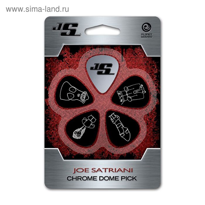 Медиаторы Planet Waves JSCD-01 Joe Satriani Chrome Dome  сталь - Фото 1
