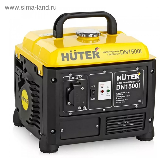 Инверторный генератор Huter DN1500i, 1.1/1.3 кВт, 4.2 л, 220 В, ручной старт - Фото 1