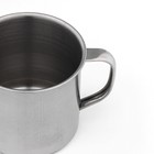 Кружка Доляна «Мэйли», 250 мл, d=8 см, толщина 0.33 мм, нержавеющая сталь, хромированная - Фото 2