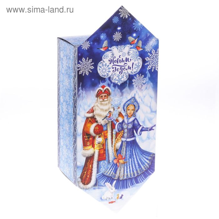 Сборная коробка‒конфета «Дед Мороз и Снегурочка», 9.3 × 14.6 × 5.3 см