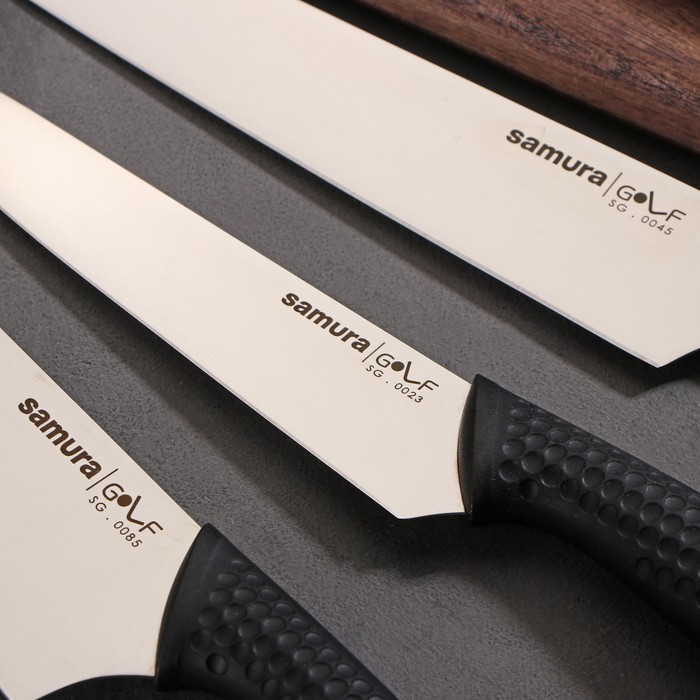 Набор ножей Samura GOLF, 4 шт: лезвие 9,8 см, 15,8 см, 22,1 см, 25,1 см - фото 1884796376