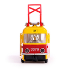 Машина металлическая «Трамвай», световые и звуковые эффекты, открываются двери, инерционная, 18 см - Фото 3