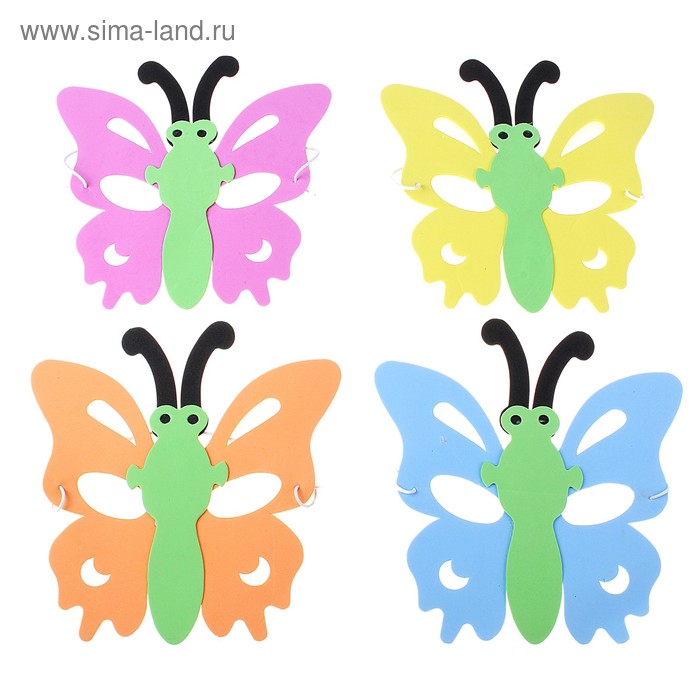 Карнавальная маска "Бабочка", цвета МИКС - Фото 1