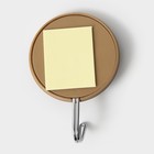 Крючки самоклеящиеся Доляна «Деревянные круги», 3 шт., коричневые - Фото 4