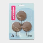 Крючки самоклеящиеся Доляна «Деревянные круги», 3 шт., коричневые - Фото 7