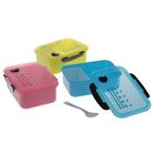 Ланч-бокс пластиковый 2 отделения SIYECAO, прямоугольный, 350 мл, 1,15 л, 19×15×7 см с ложкой, цвета МИКС - Фото 3