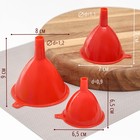 Набор воронок, 3 шт., 9×8 см, 8×7 см, 6.5×6.5 см, пластик, МИКС - Фото 2