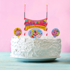 Набор для торта "С днем рождения" 2 свечи - Фото 1