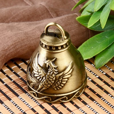 Колокольчик - подвеска металл «Птица Феникс», 6×4.8×4.8 см