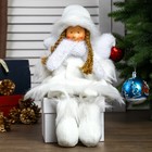 Кукла интерьерная "Ангел-девочка в белой шубке, колпаке и шарфике" 47 см - Фото 2
