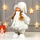 Кукла интерьерная "Девочка в вязаном платье и белом шарфике" 31 см - Фото 3