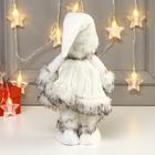 Кукла интерьерная "Девочка в вязаном платье и белом шарфике" 31 см - Фото 5