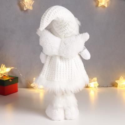 Кукла интерьерная "Ангел-девочка в белом платье с сердечками" 35 см