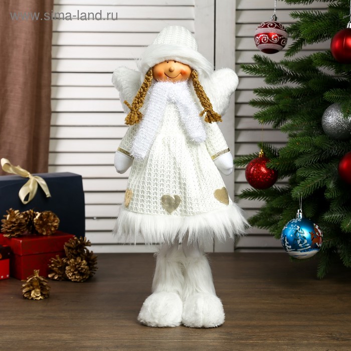 Кукла интерьерная "Ангел-девочка в белом платье с сердечками" 50 см - Фото 1