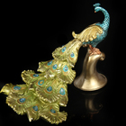 Сувенир полистоун "Павлин с изумрудным хвостом на подставке" стразы 18х21,5х14 см - Фото 1
