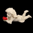 Сувенир полистоун "Ангелочек лежит с красной розой" МИКС 5х5х9 см - Фото 2