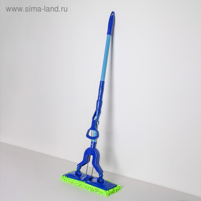 Швабра с отжимом Доляна, насадка из микрофибры 35×10 см, телескопическая ручка 107-134 см, цвет МИКС - Фото 1