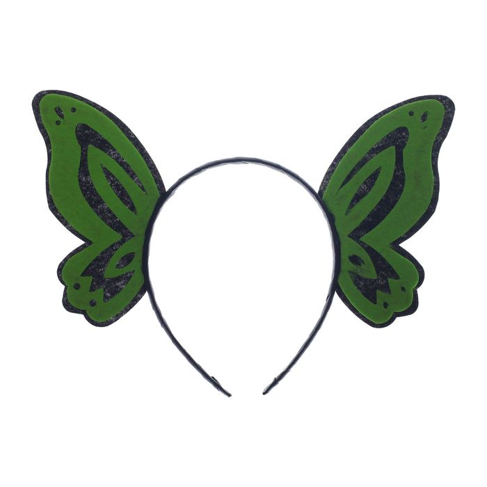 Карнавальный ободок «Бабочка», цвет зелёный - фото 1905422117