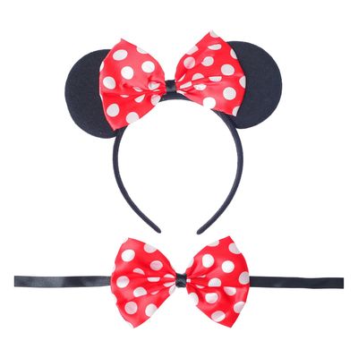 Карнавальный набор «Ушки», ободок, бабочка, красный