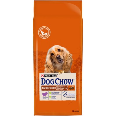 Сухой корм DOG CHOW MATURE для собак старше 5 лет, ягненок, 14 кг