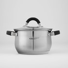 Набор посуды Катунь «Ирида», 3 предмета: кастрюли 2.9 л, 3.9 л, ковш 1.9 л, капсульное дно, индукция, нержавеющая сталь - Фото 4