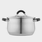 Кастрюля Катунь «Ирида», 5.2 л, d=22 см, капсульное дно, индукция, нержавеющая сталь, AISI - 201 - Фото 2