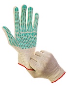 Перчатки садовые, хб, вязка 10 класс, 4 нити, размер 9, с ПВХ точками, белые, Greengo - Фото 13