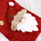 Носок для подарков "Помпошка" Дед Мороз, 15х18 см, микс - фото 8340807