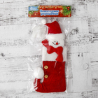 Носок для подарков "Помпошка" Снеговик, 12х26 см, красный - фото 9912076