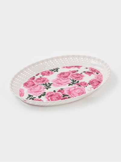 Поднос овальный Доляна «Пастораль», 39×29×3.5 см, цвет МИКС