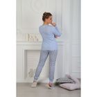 Пижама женская (джемпер, брюки) Сова-2 цвет голубой, р-р 44 - Фото 2
