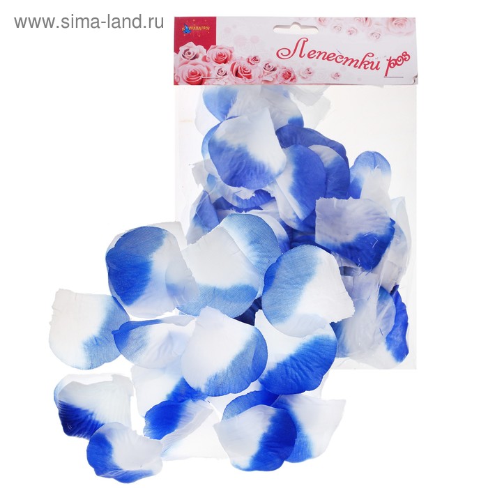 Лепестки роз, цвет бело-синий - Фото 1