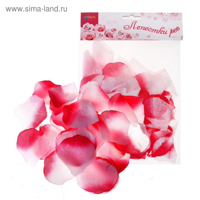 Лепестки роз, цвет бело-алый - Фото 1