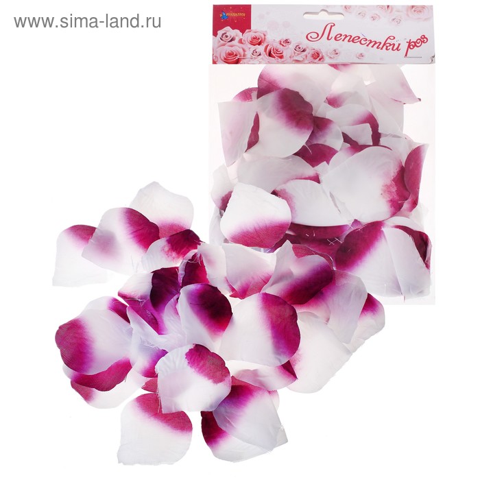 Лепестки роз, цвет бело-фиолетовый - Фото 1