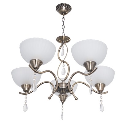 Люстра «Лаура» 5 ламп E27 60 Вт античная бронза 60×60×49-70 см