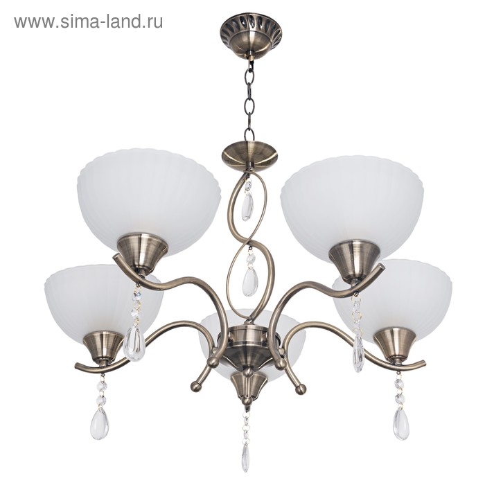 Люстра «Лаура» 5 ламп E27 60 Вт античная бронза 60×60×49-70 см - Фото 1