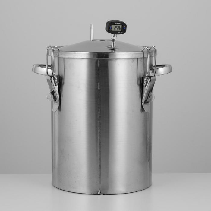 Коптильня домашняя «Аромат», для горячего копчения, 14 л, термометр МИКС, нержавеющая сталь - Фото 1