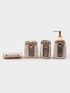 Аксессуары для ванной «Индийский слон», 4 предмета, дозатор, мыльница, 2 стакана, бежевые - Фото 3