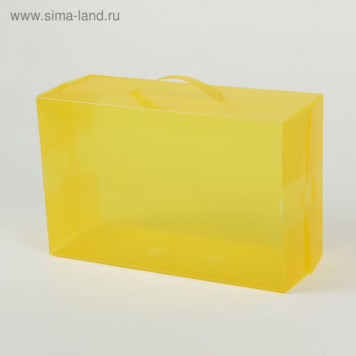 Короб для хранения с ручкой 21х33х13 см "Моно" цвет желтый - Фото 1