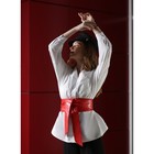 Пояс-кушак женский, однотонный, ширина - 10,5 см, цвет красный - Фото 1