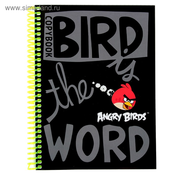 Тетрадь 96 листов клетка на гребне Angry birds - Фото 1