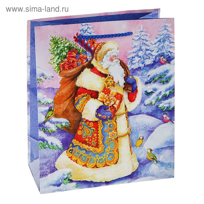 Пакет подарочный "Подарки Деда Мороза", 24 х 20 х 10.2 см - Фото 1