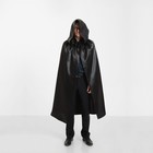 Карнавальный плащ «Хэллоуин» с капюшоном, длина 120 см, чёрный - Фото 2